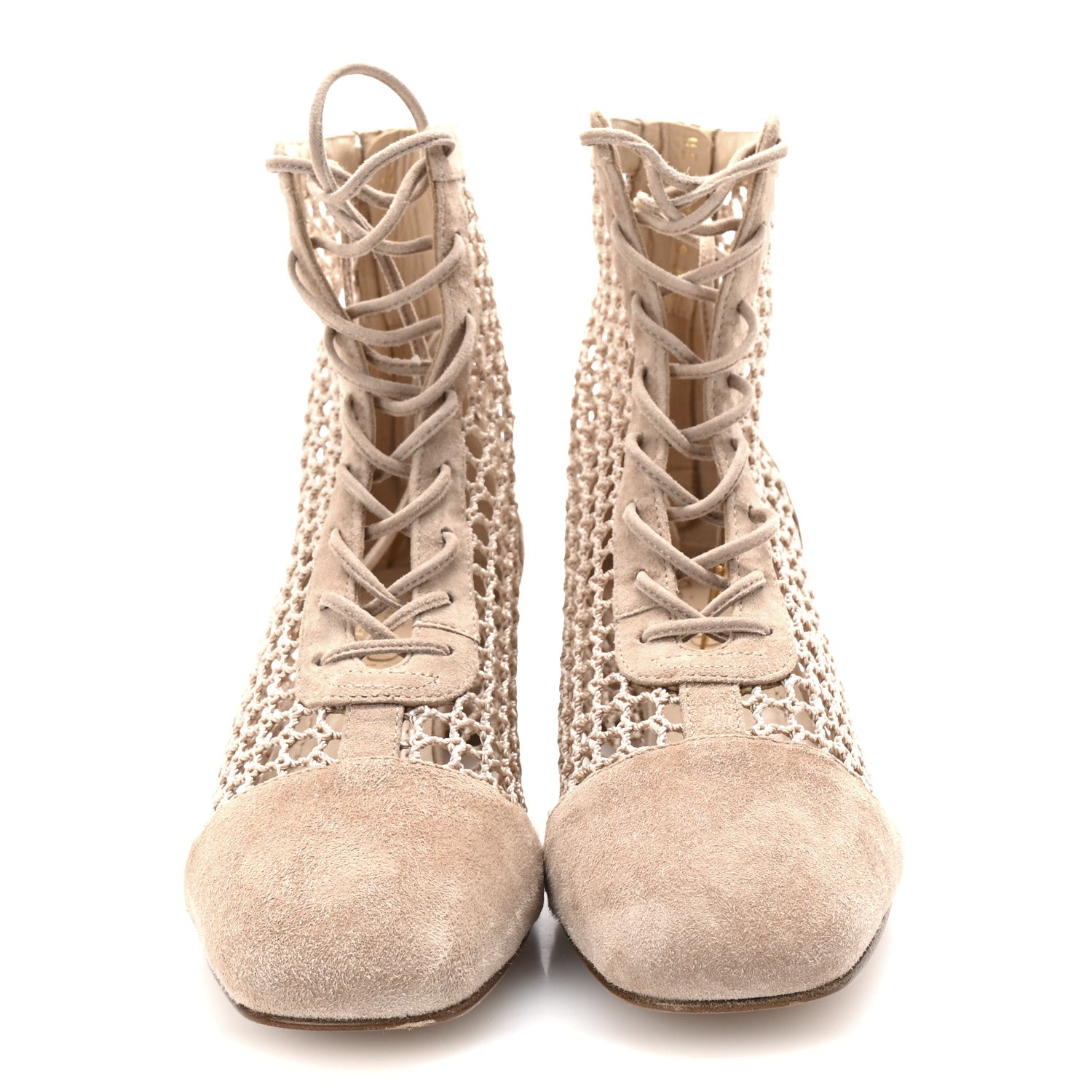 Christian Dior Suede Resille Naughtily-D 30mm Ankle Boots 36.5 Nude 3 of 9