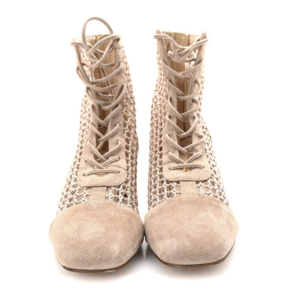 Christian Dior Suede Resille Naughtily-D 30mm Ankle Boots 36.5 Nude 3 of 9