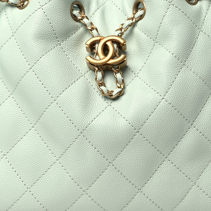 Chanel Caviar Quilted Small Chanel 25 Handbag Light Green 8 of 10
