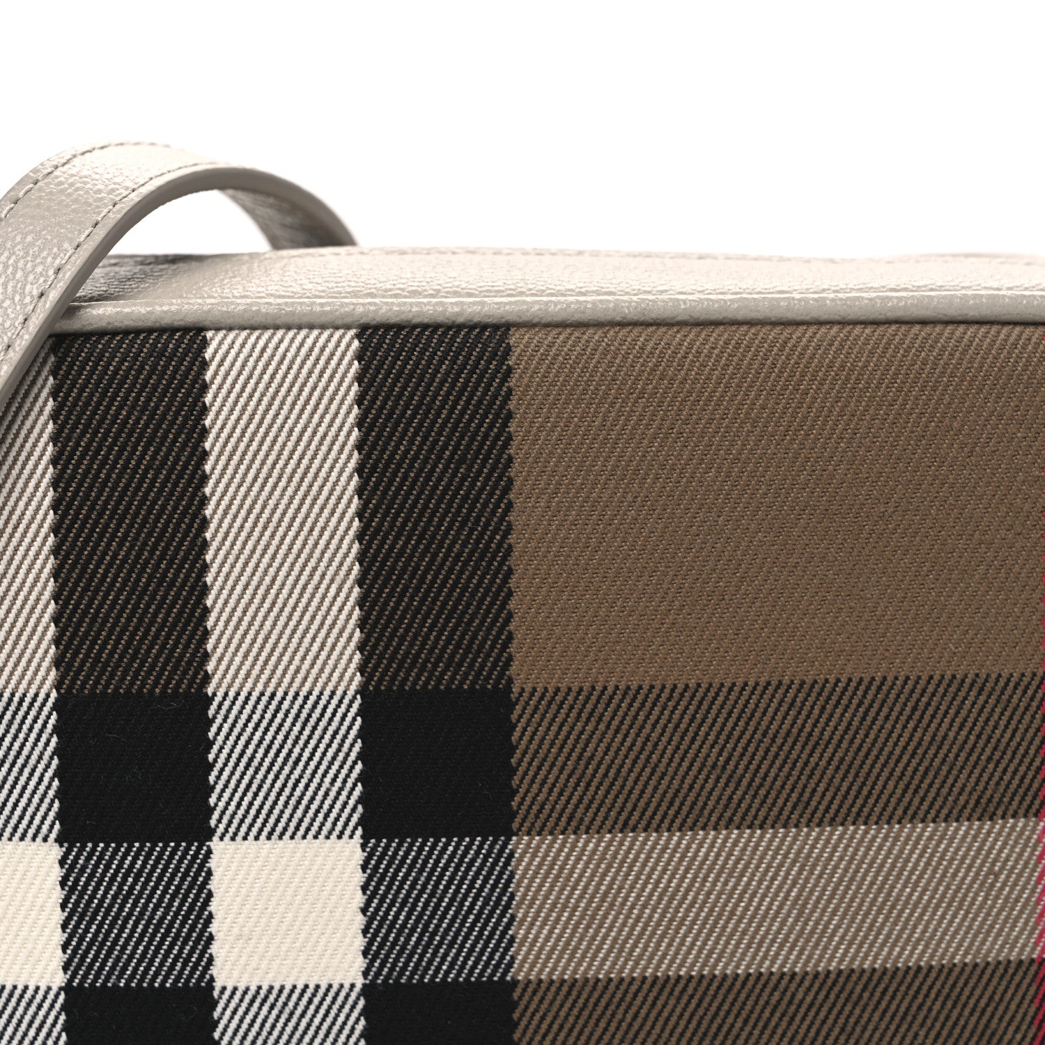 Burberry Calfskin House Check Small Camera Bag Limestone 9 of 11