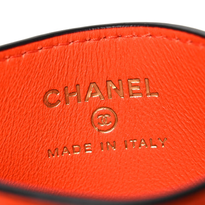 Chanel Calfskin Coco Beach Card Holder Orange White Black 6 of 8