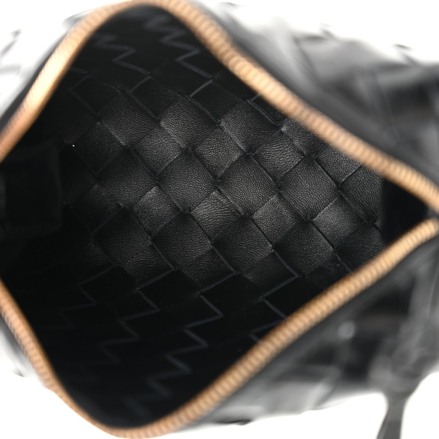 Nappa Intrecciato Metallic Knot Mini Loop Camera Bag Black