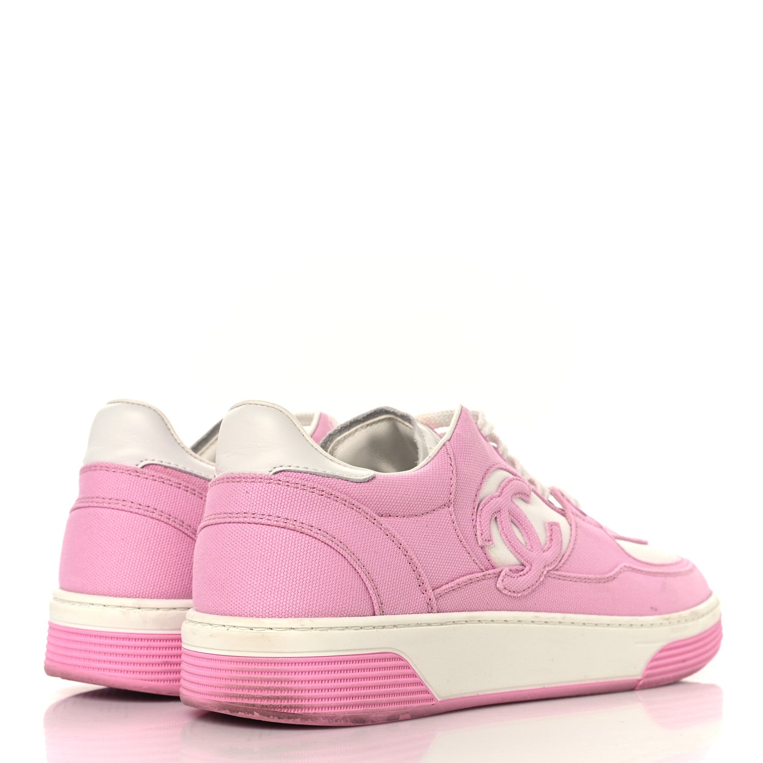 Chanel Cotton Sneakers 39 Pink White 5 of 8