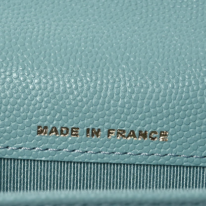 Chanel Caviar Quilted Flap Card Holder Wallet Blue 8 of 11