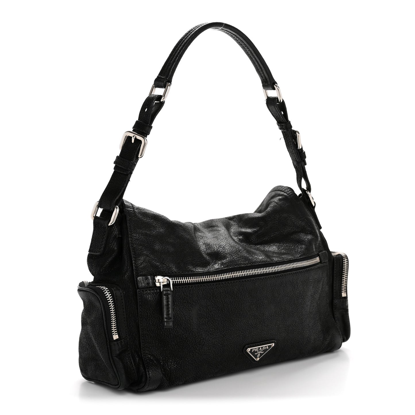 Cervo Antik Easy A Foldover Pushlock Flap Shoulder Bag Black
