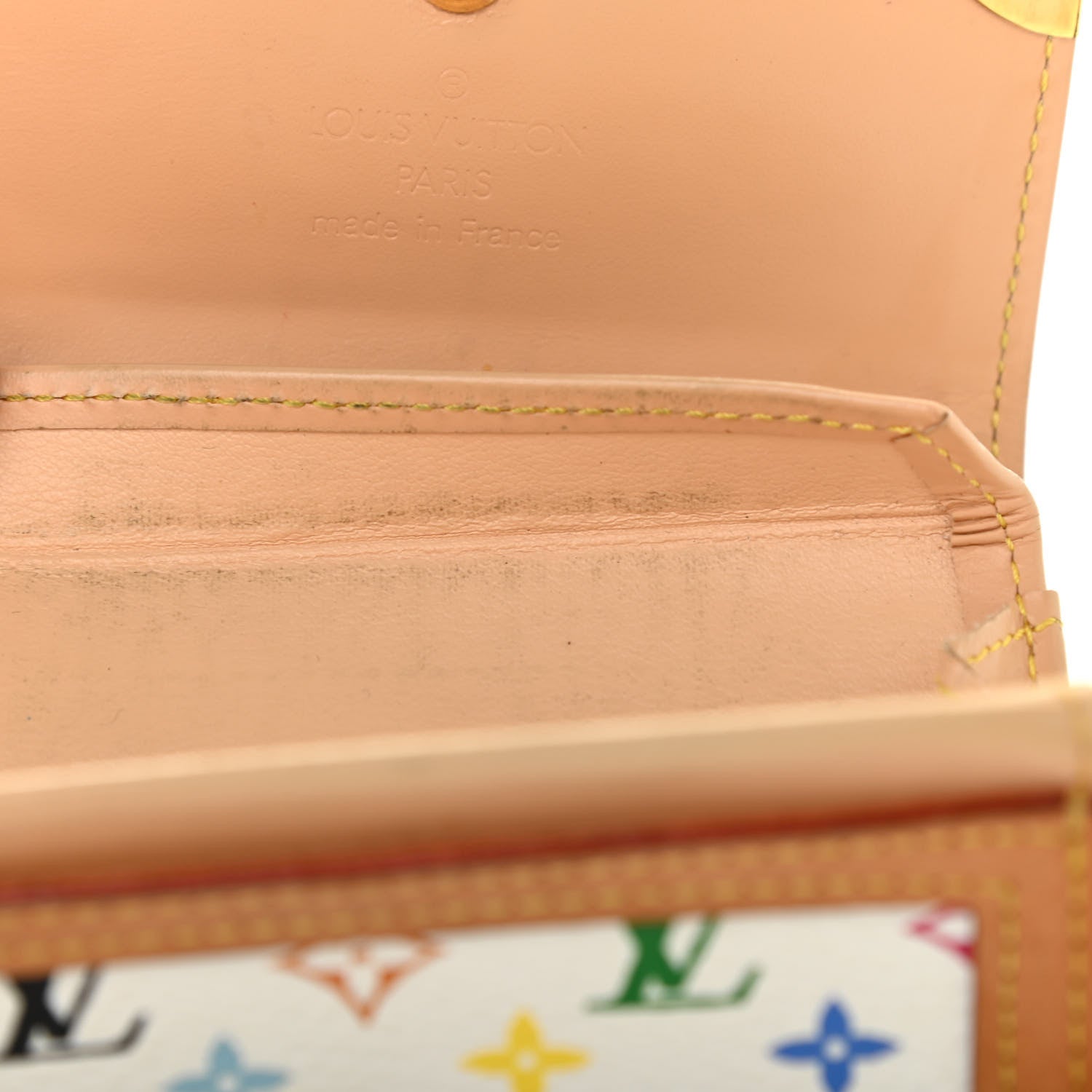 Louis Vuitton Monogram Multicolor Porte-Monnaie Plat Coin Purse White 10 of 12
