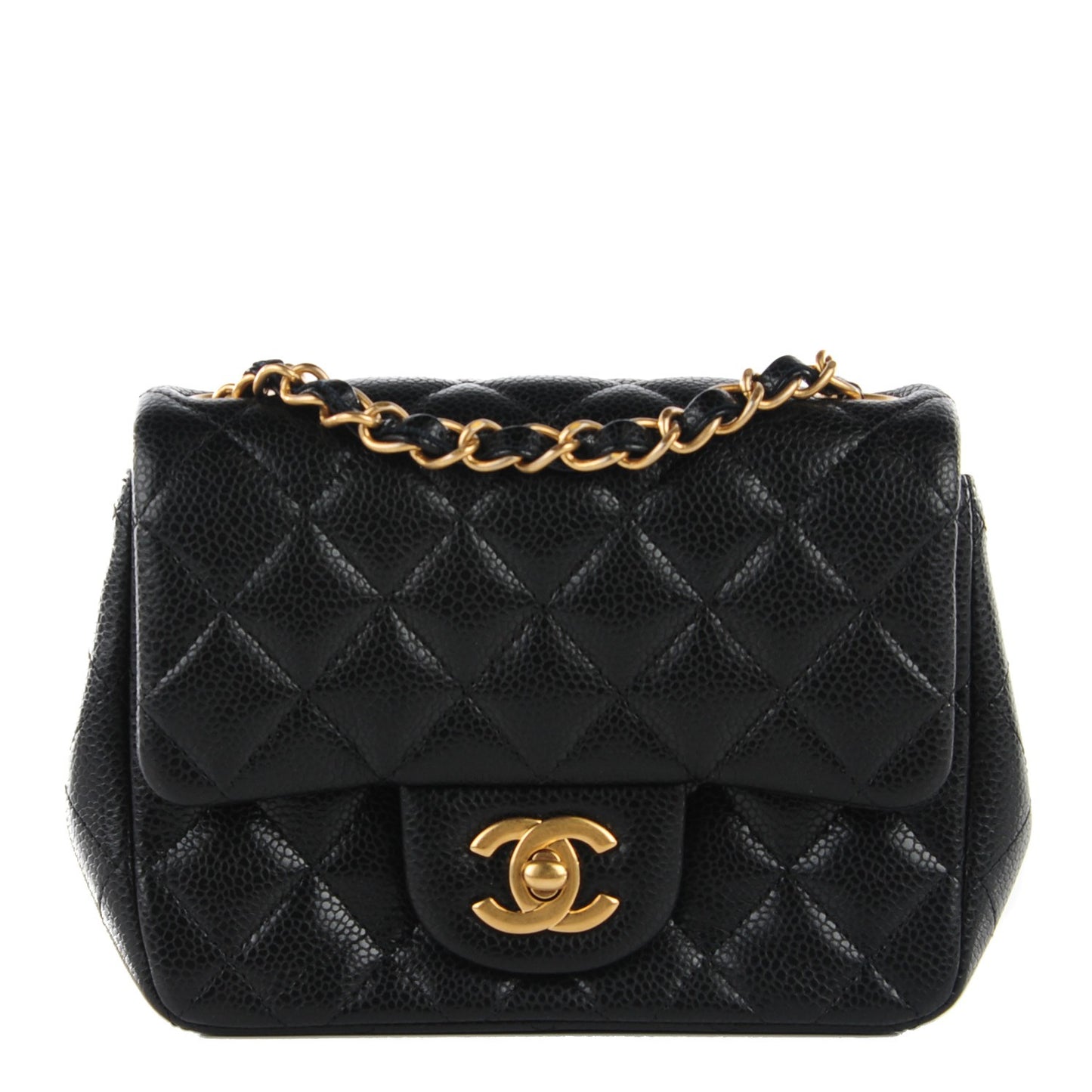 Caviar Quilted Mini Square Flap Black