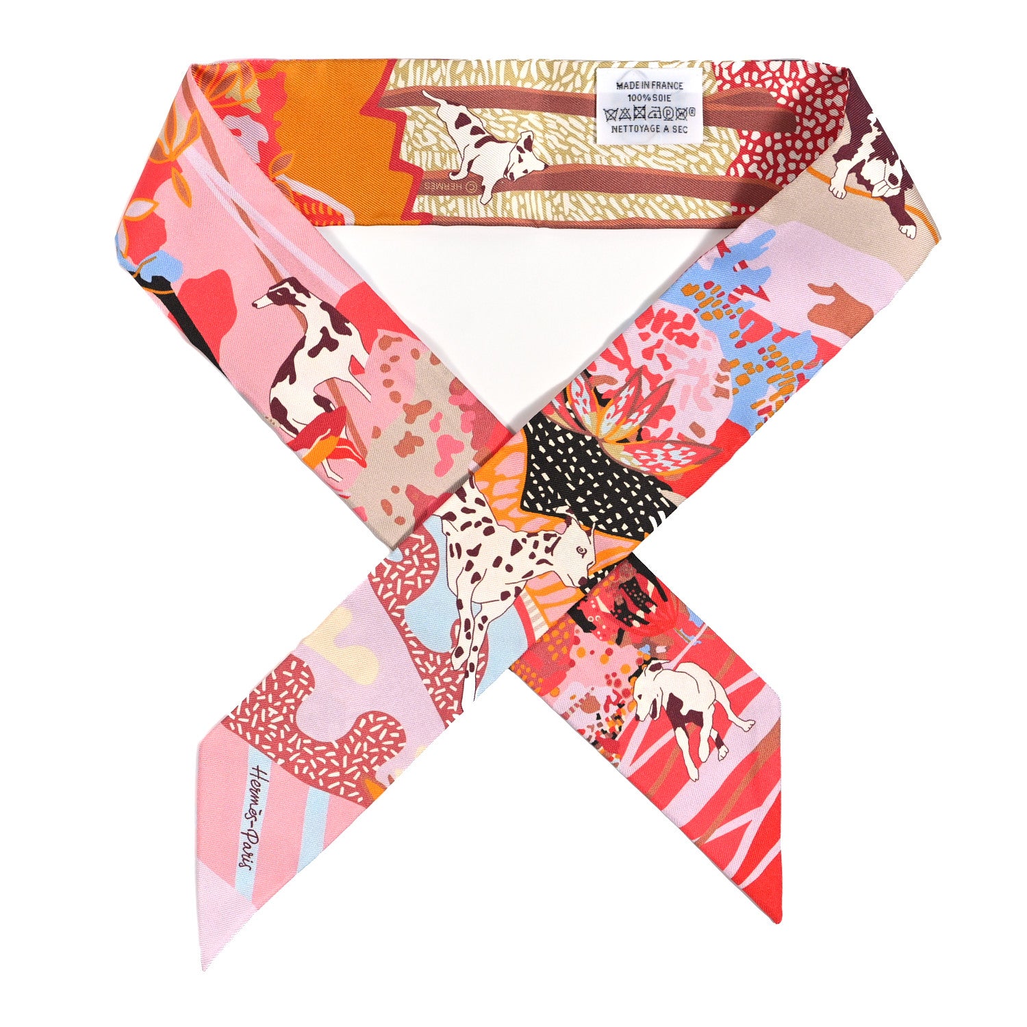 Hermes Silk En Liberte Twilly Rose Bleu Rouge 1 of 3