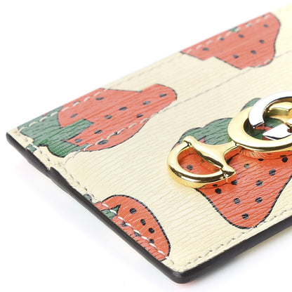 Gucci Calfskin Strawberry Print Zumi Case Case Ivory Red 5 of 9