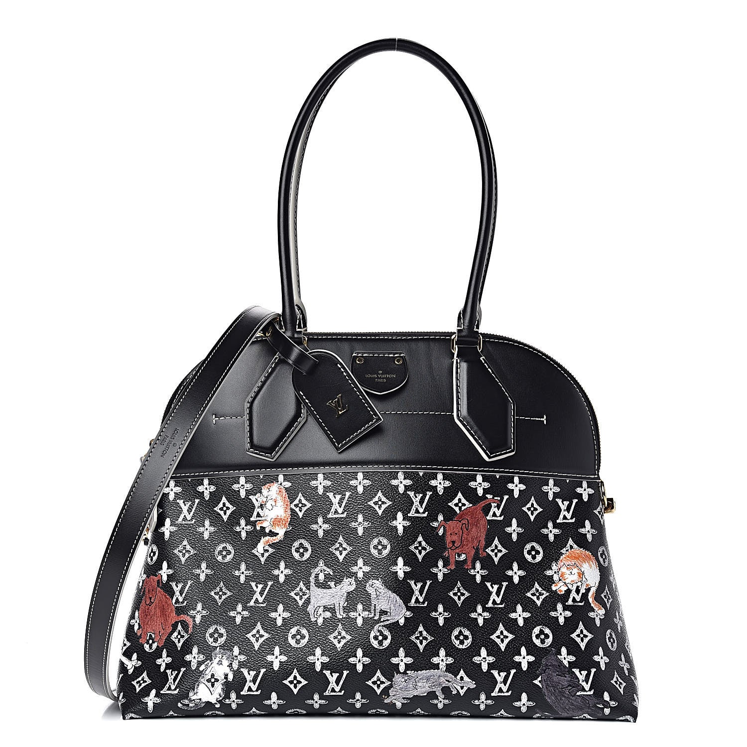 Louis Vuitton Calfskin Catogram Alma Souple MM Black 1 of 11