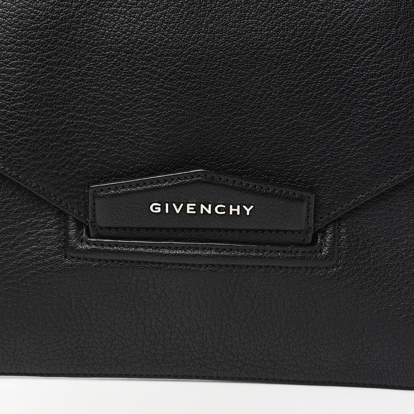Sugar Goatskin Medium Antigona Envelope Clutch Black
