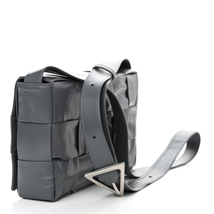 Bottega Veneta Paper Calfskin Maxi Intreccio Cassette Crossbody Bag Thunder 3 of 10