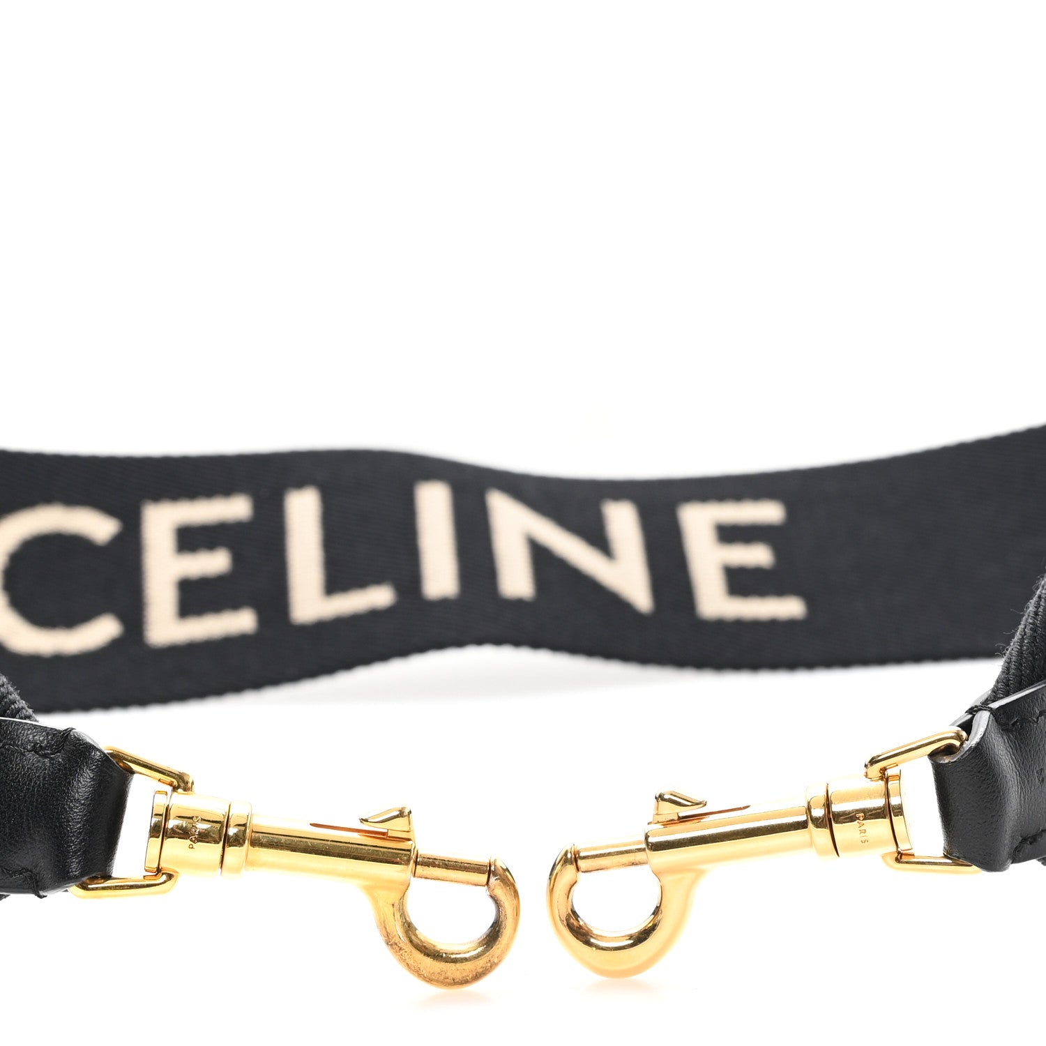 Celine Jacquard Wool Logo Short Strap Black Beige 3 of 3