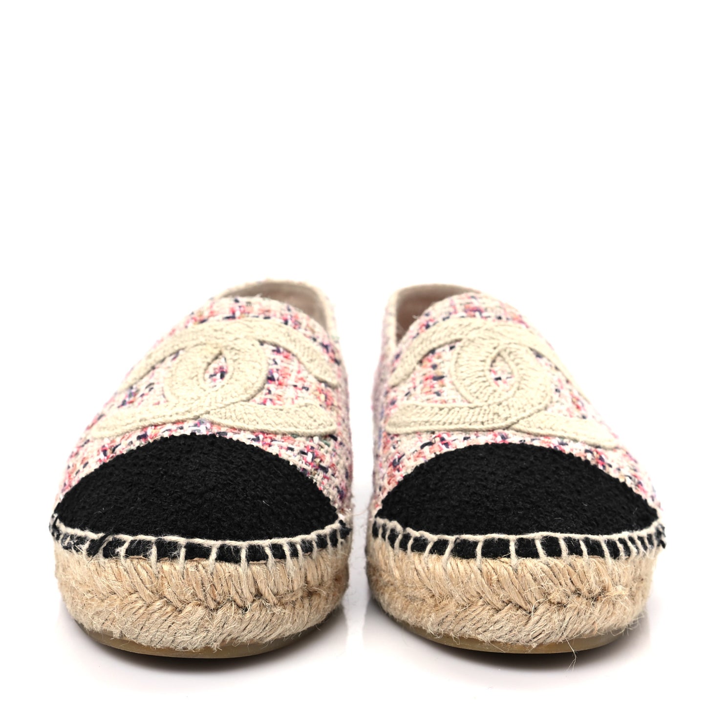 Tweed CC Espadrilles 38 Pink Black