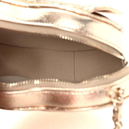 Chanel Metallic Lambskin Quilted CC In Love Heart Clutch With Chain Gold 5 of 12