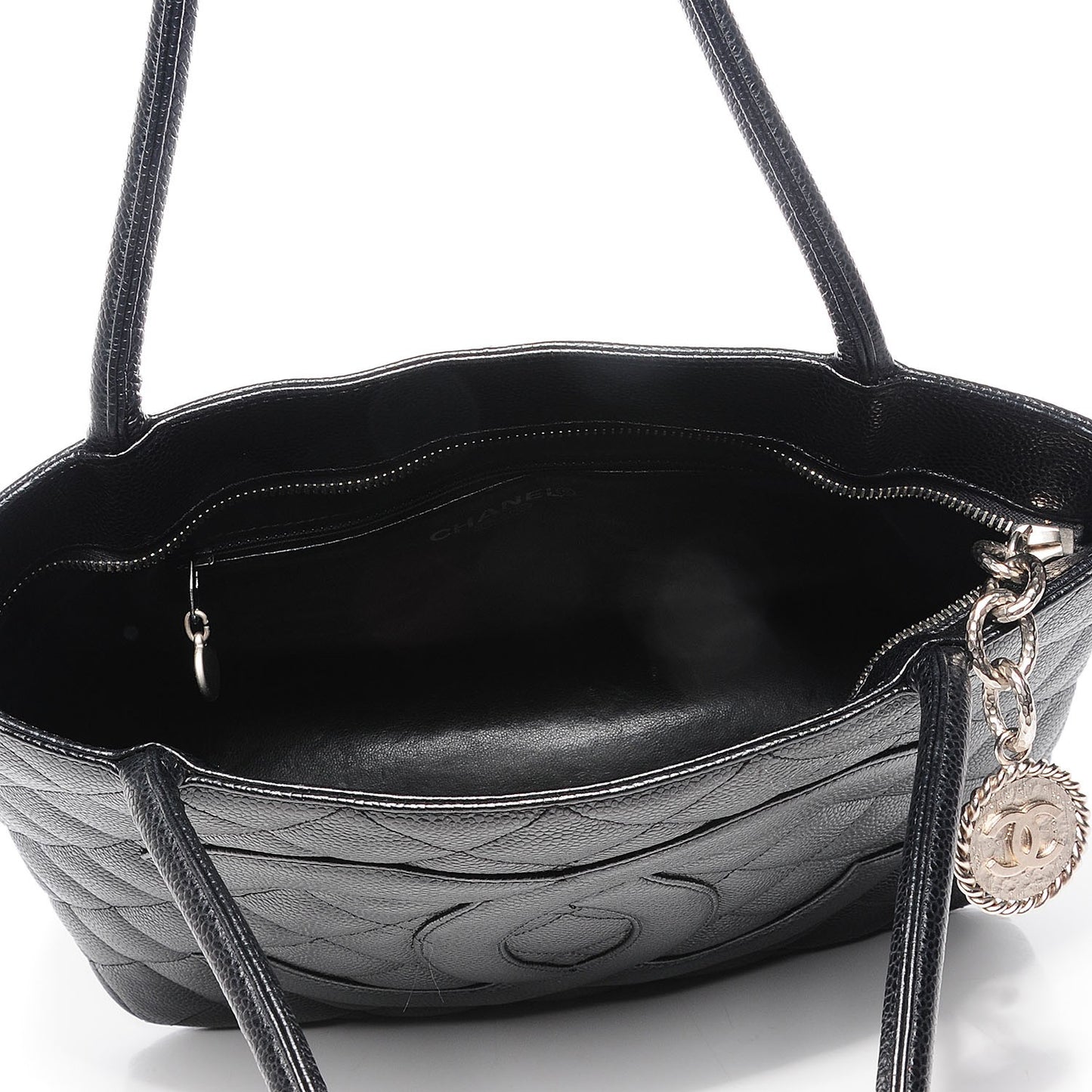 Caviar Quilted Medallion Tote Black