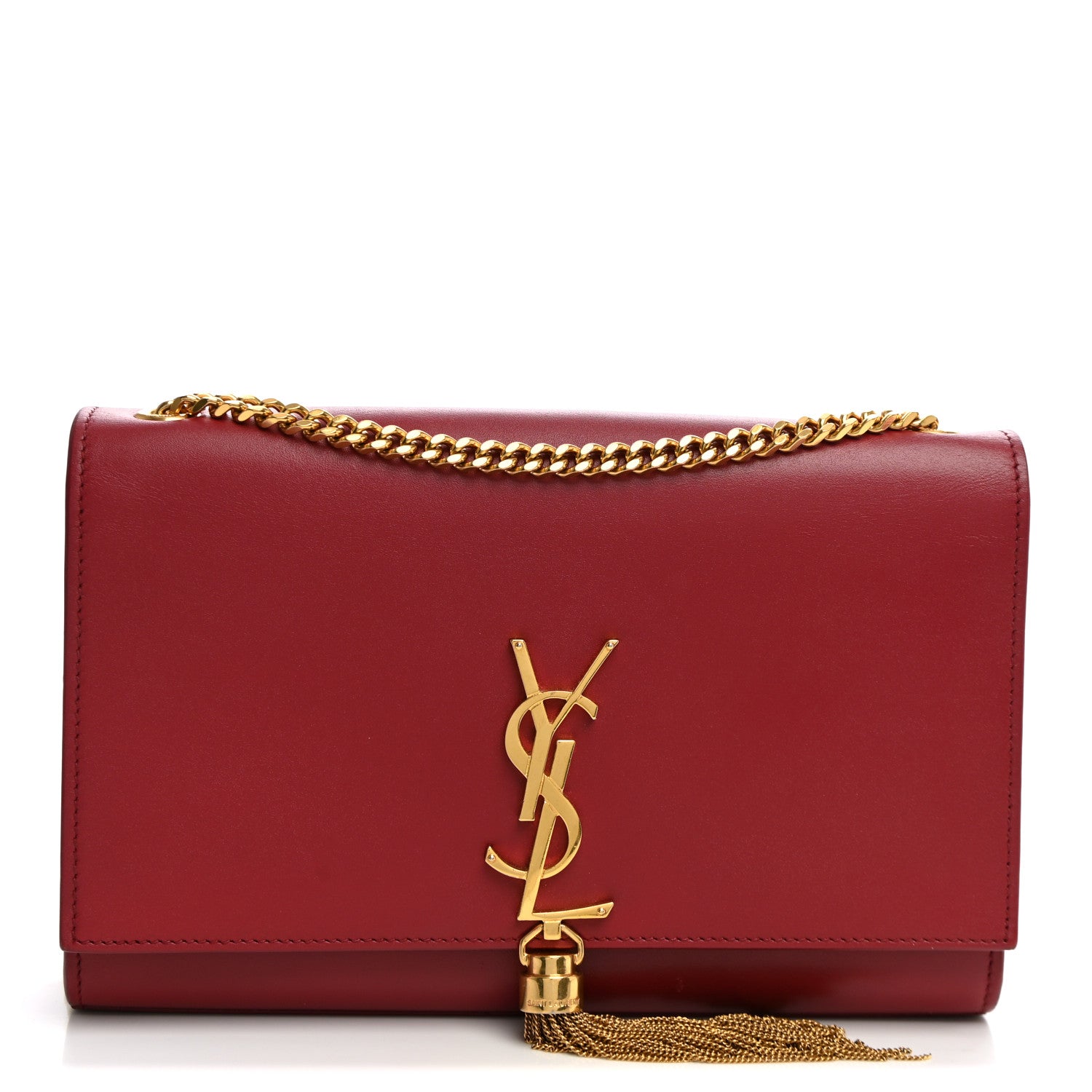 Saint Laurent Smooth Calfskin Medium Classic Monogram Kate Tassel Satchel New Lipstick 1 of 9