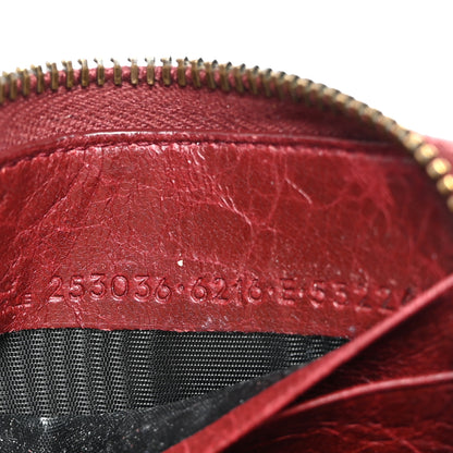 Balenciaga Agneau Classic Hardware Continental Zip Around Wallet Rouge Cerise 8 of 8
