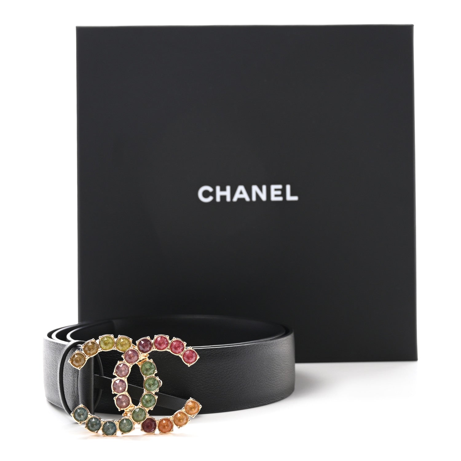 Chanel Calfskin Crystal CC Belt 75 30 Black 7 of 7