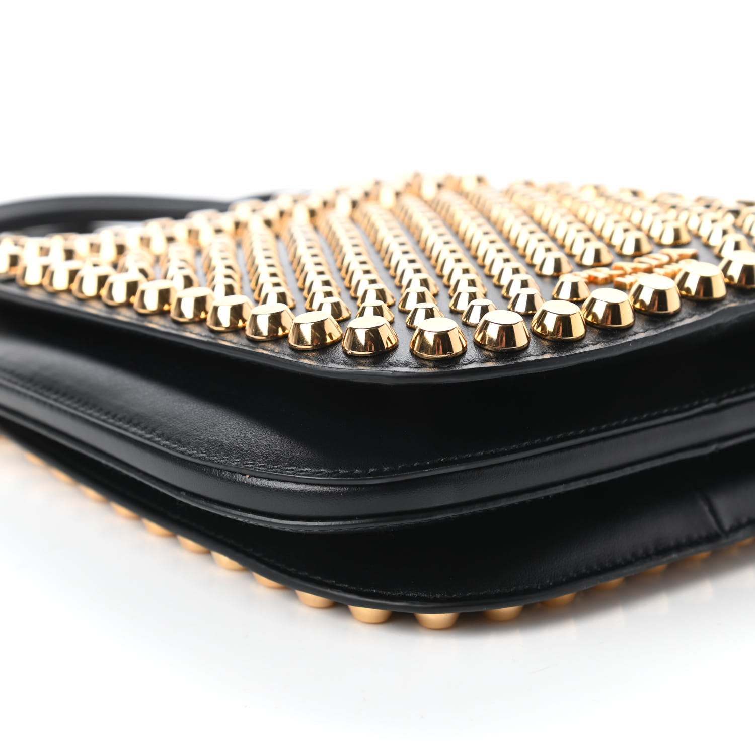 Prada City Calfskin Lucer Studded Small Margit Bag Black Roccia 6 of 9