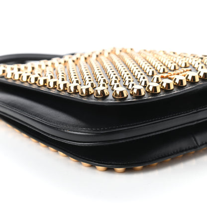Prada City Calfskin Lucer Studded Small Margit Bag Black Roccia 6 of 9
