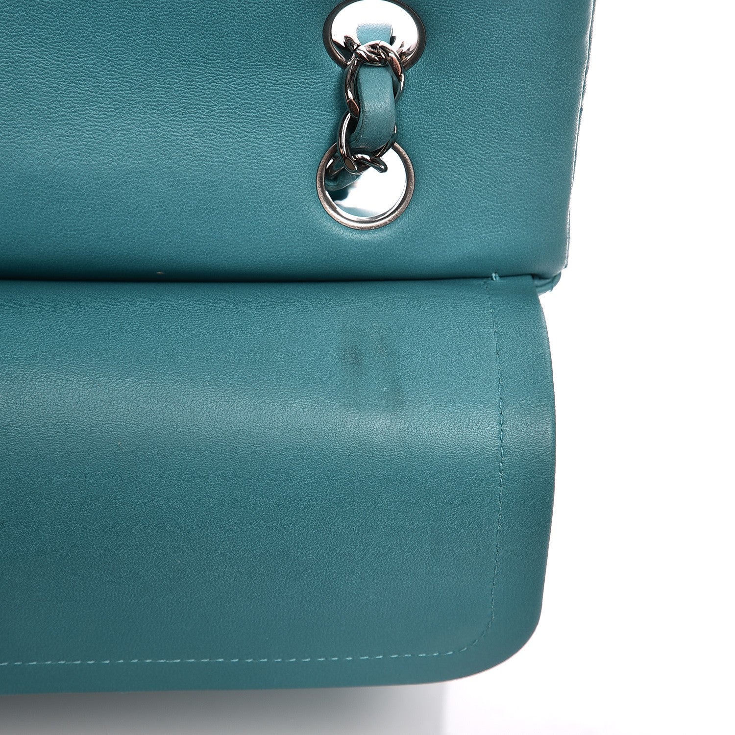 Chanel Lambskin Medium Double Flap Turquoise 13 of 14
