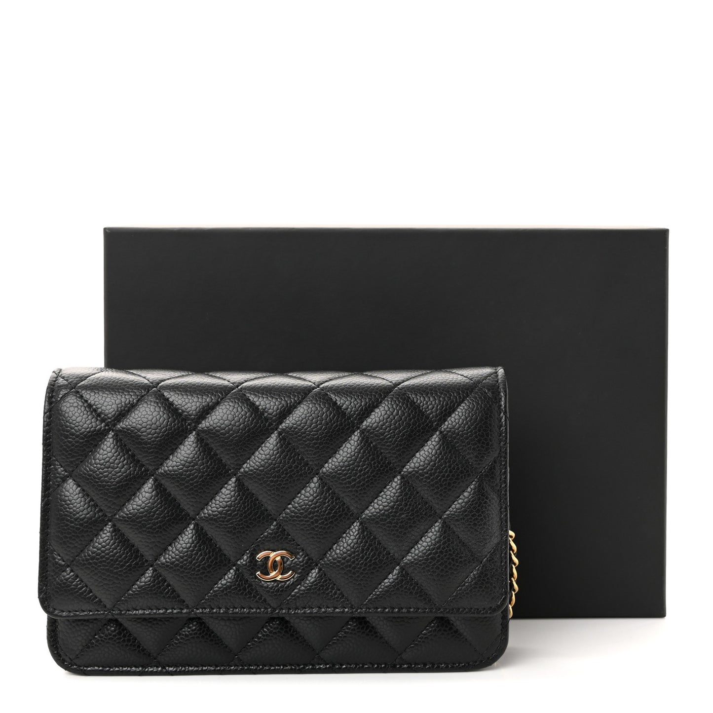 Caviar Quilted Wallet On Chain WOC Black