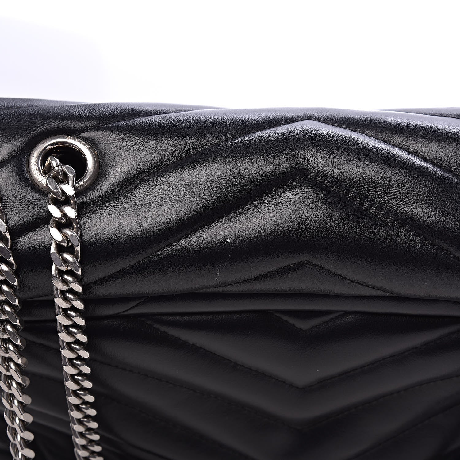Saint Laurent Calfskin Y Quilted Monogram Medium Loulou Chain Satchel Black 12 of 16