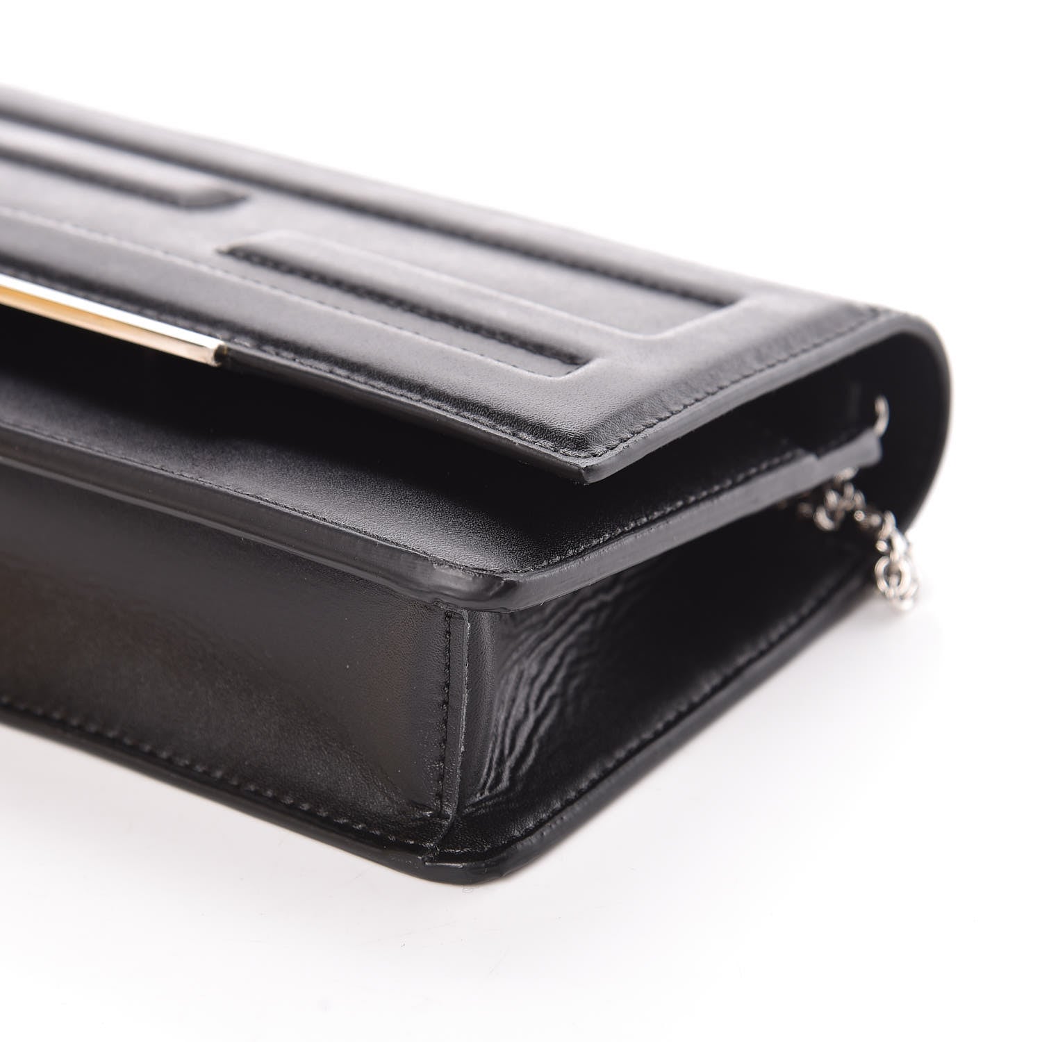 Fendi Vitello Flamingo Tube Wallet on Chain Black 6 of 9