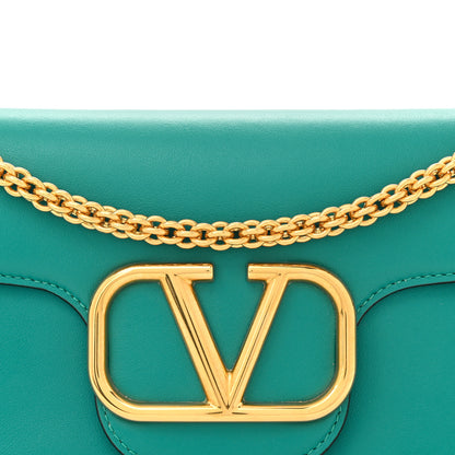 Valentino Garavani Calfskin Vlogo Loco Shoulder Bag Peacock 8 of 10