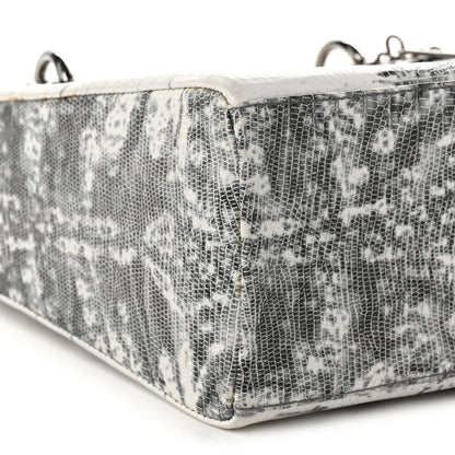Christian Dior Lizard Medium Lady Dior White Black 9 of 13