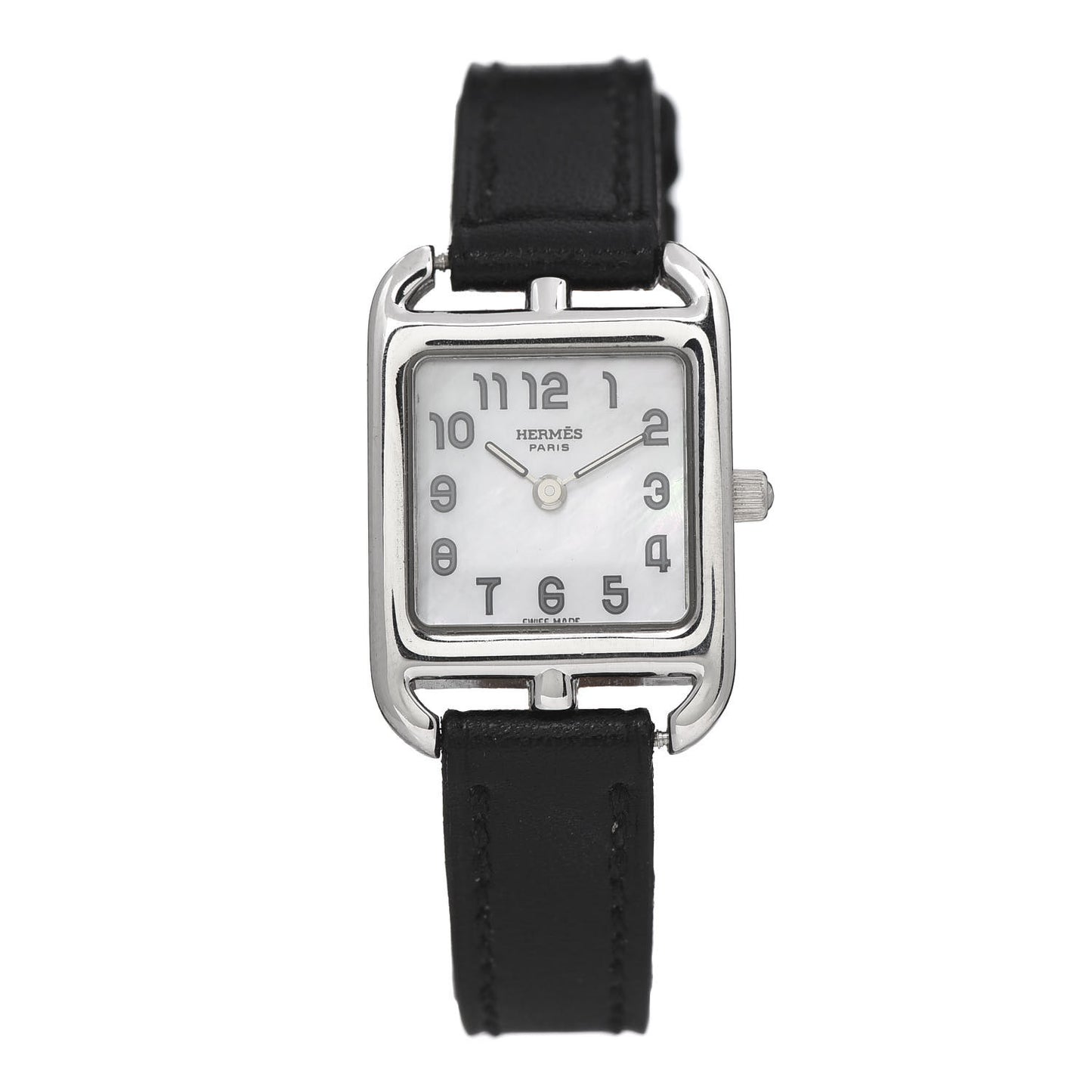 18K White Gold Barenia Mother of Pearl 19mm Cape Cod Quartz Watch Noir
