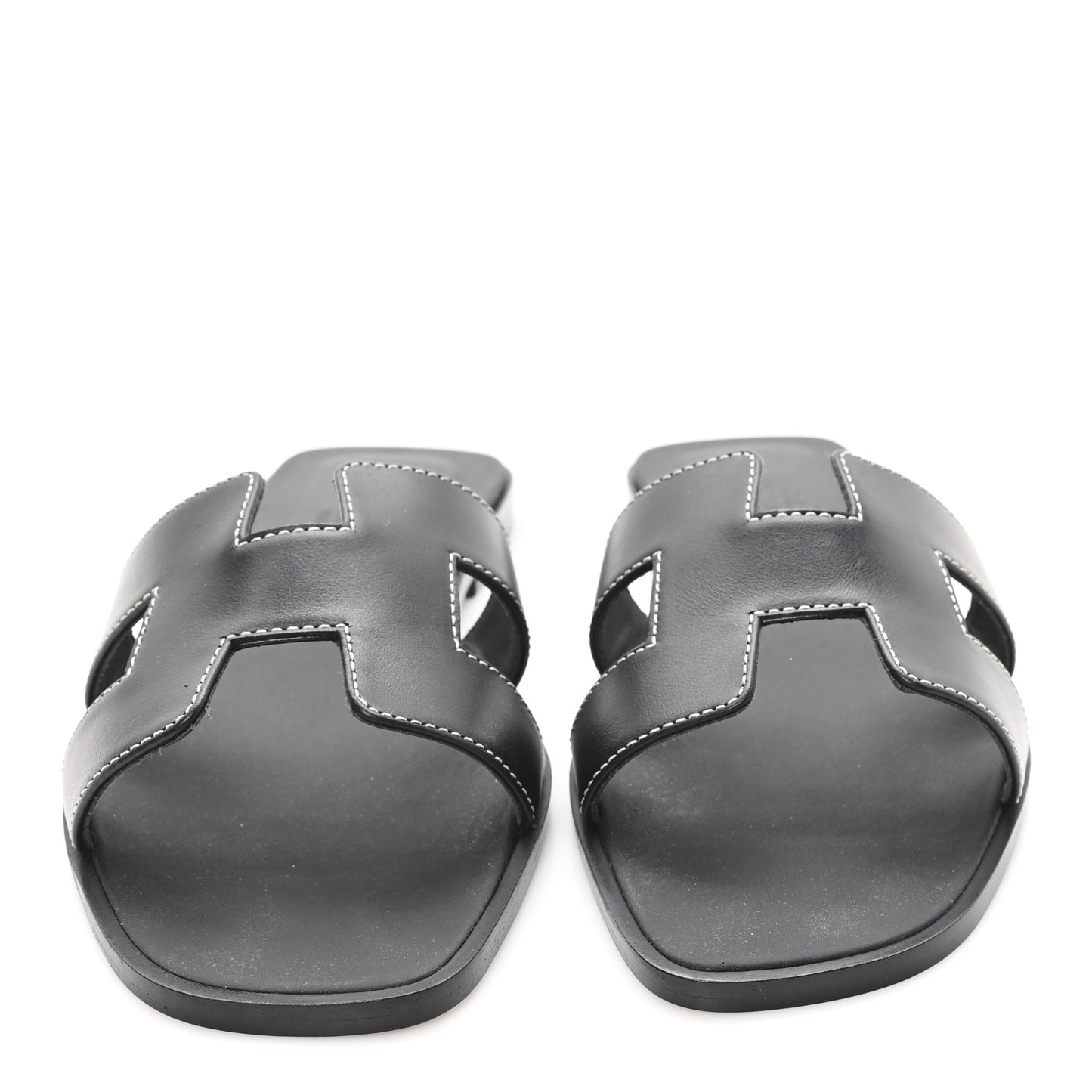 Box Calfskin Oran Sandals 37.5 Black