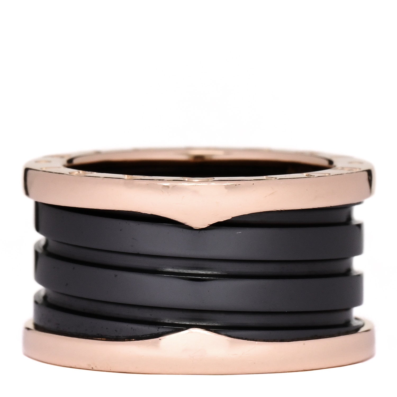Bulgari 18K Rose Gold Black Ceramic B.Zero1 Four-Band Ring 52 6 1 of 6