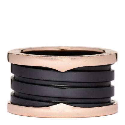Bulgari 18K Rose Gold Black Ceramic B.Zero1 Four-Band Ring 52 6 1 of 6