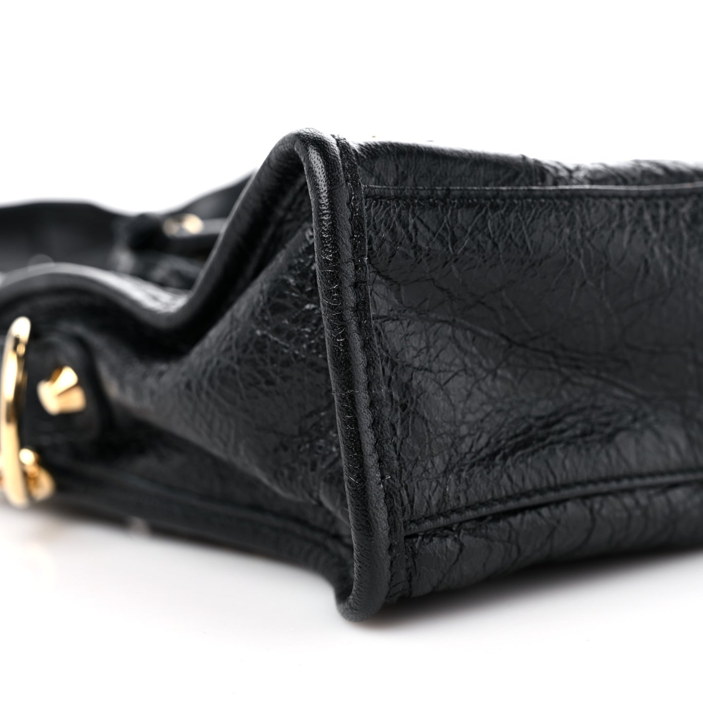 Agneau Classic Gold Hardware Mini City Black