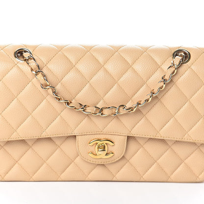 Chanel Caviar Quilted Medium Double Flap Beige Clair 8 of 10
