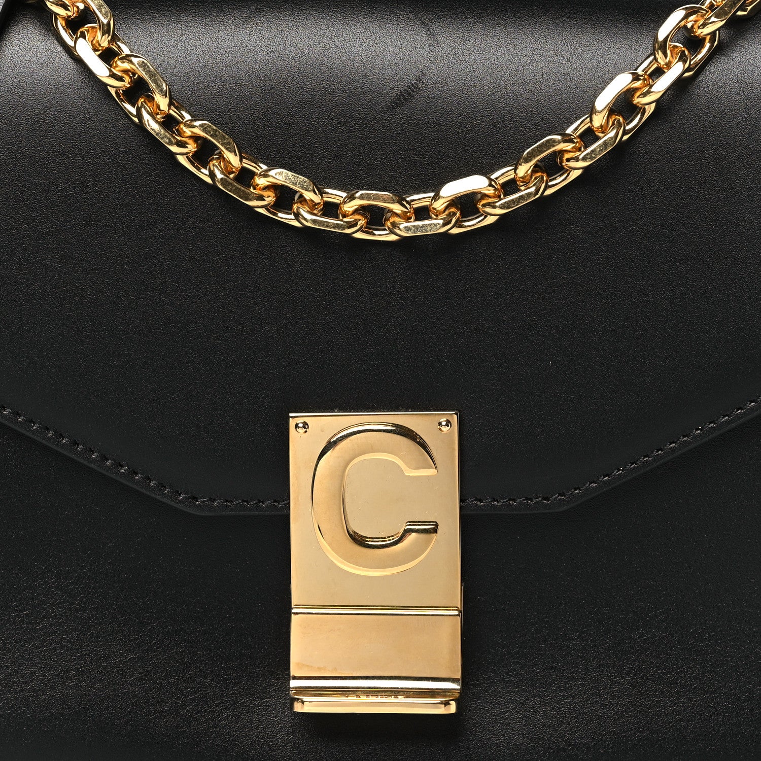 Celine Shiny Calfskin Medium C Bag Black 8 of 10