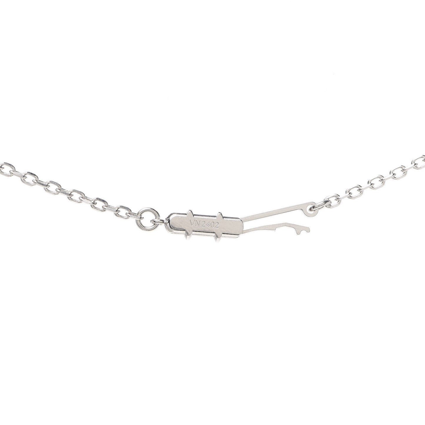 18K White Gold Diamond Large Hearts and Symbols Pendant Necklace