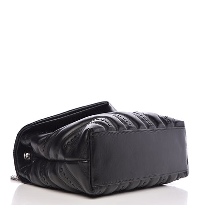 Saint Laurent Calfskin Y Quilted Studded Monogram Small Loulou Chain Satchel Black 4 of 10