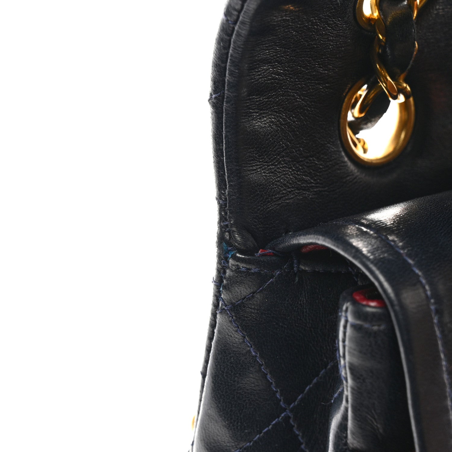Chanel Lambskin Quilted Medium Double Flap Navy 12 of 12