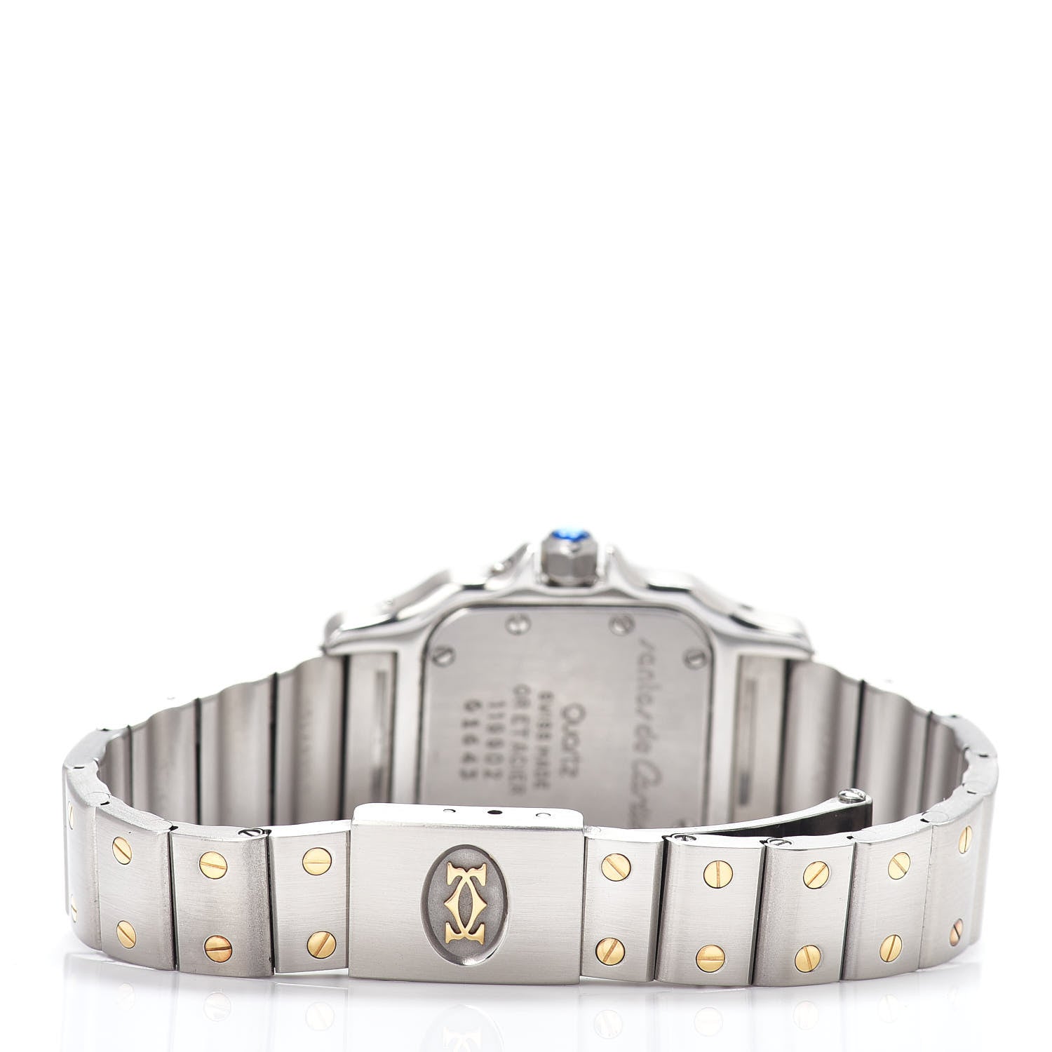 Cartier Stainless Steel 18K Yellow Gold 24mm Santos De Cartier Galbee Moon Phase Quartz Watch 3 of 4