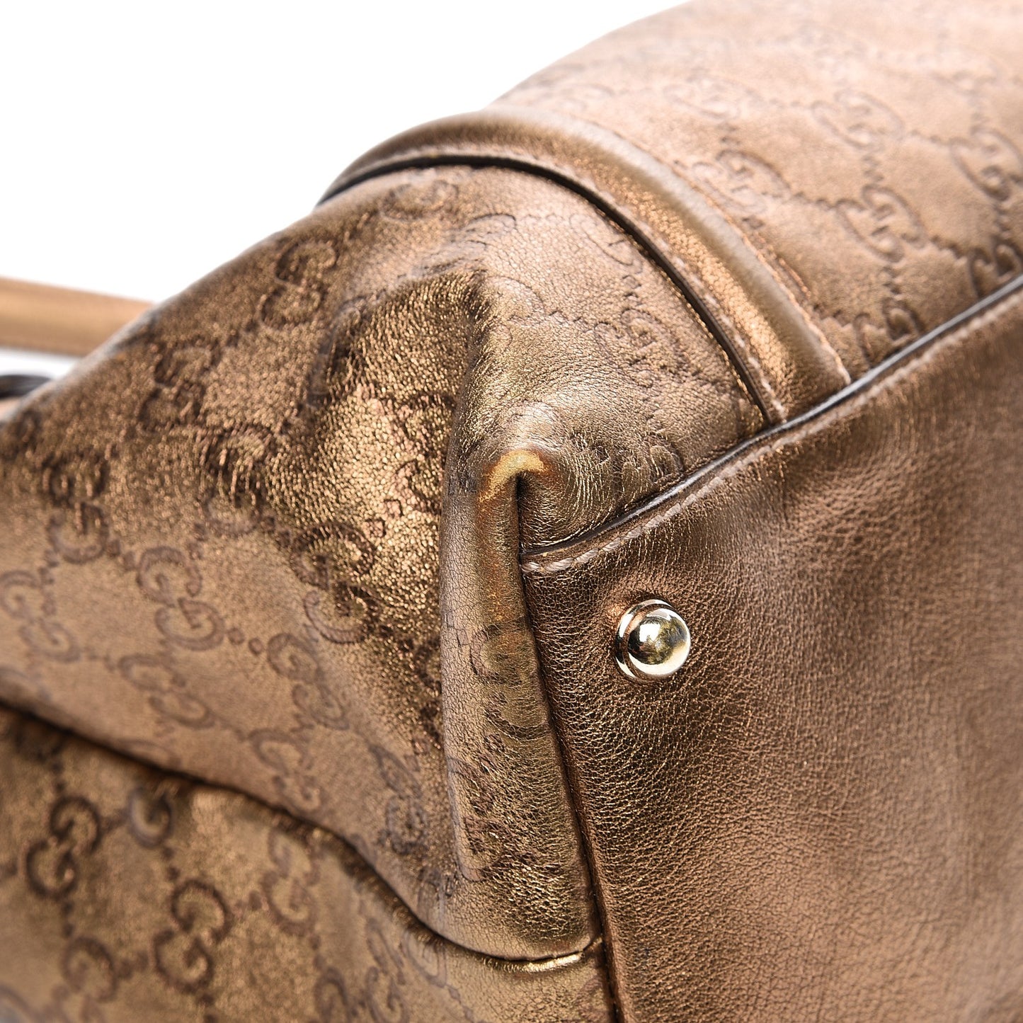Metallic Guccissima Medium Britt Tote Gold