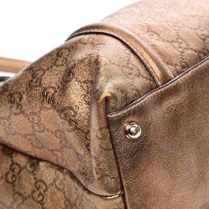 Gucci Metallic Guccissima Medium Britt Tote Gold 9 of 12