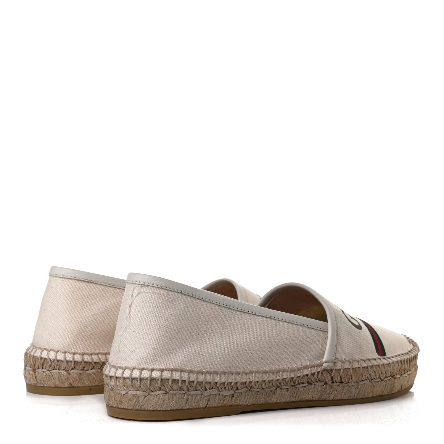 Gucci Canvas Logo Espadrilles 37.5 Greggio White 4 of 11