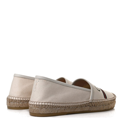 Gucci Canvas Logo Espadrilles 37.5 Greggio White 4 of 11