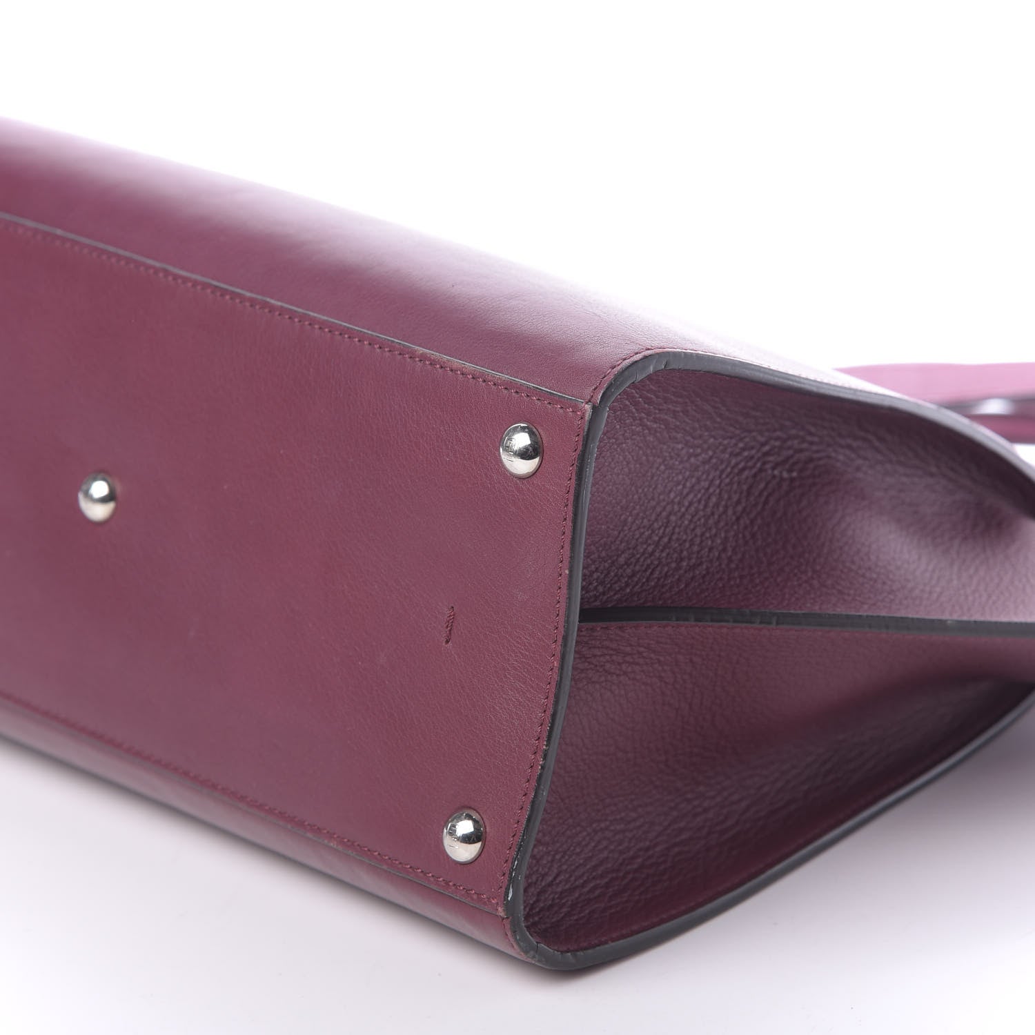 Fendi Vitello Dolce Marmol Shiny Nappa Petite 3Jours Tote Bordeaux 7 of 17