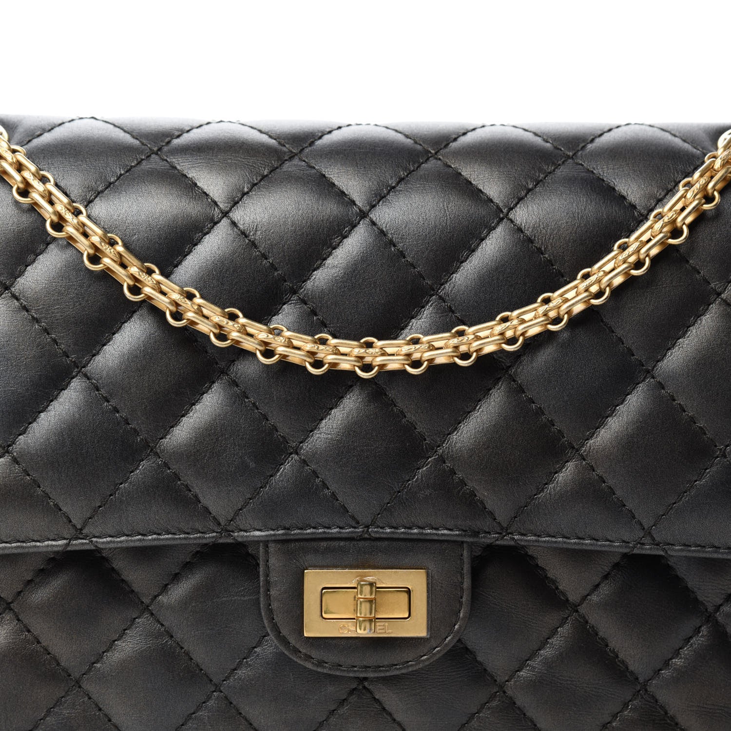 Chanel Metallic Calfskin Quilted 2.55 Reissue 226 Flap Charcoal 17 of 17
