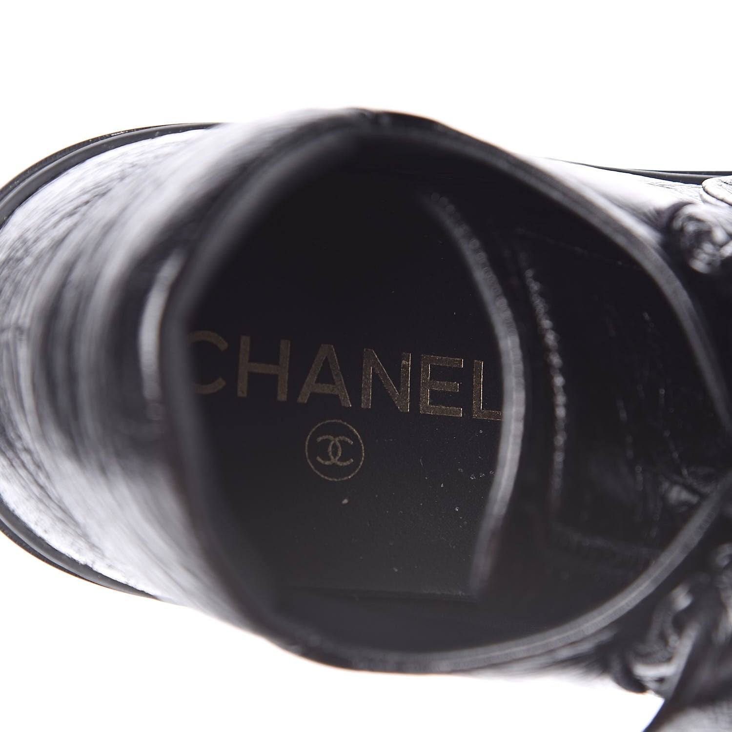 Chanel Crumpled Calfskin Womens CC Bow Sneakers 37 Black 7 of 9