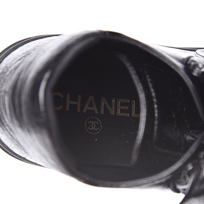 Chanel Crumpled Calfskin Womens CC Bow Sneakers 37 Black 7 of 9